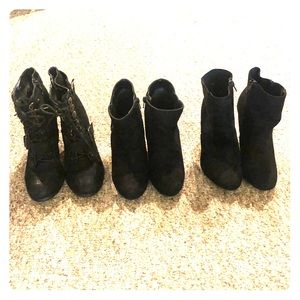 3 pairs size 8 booties